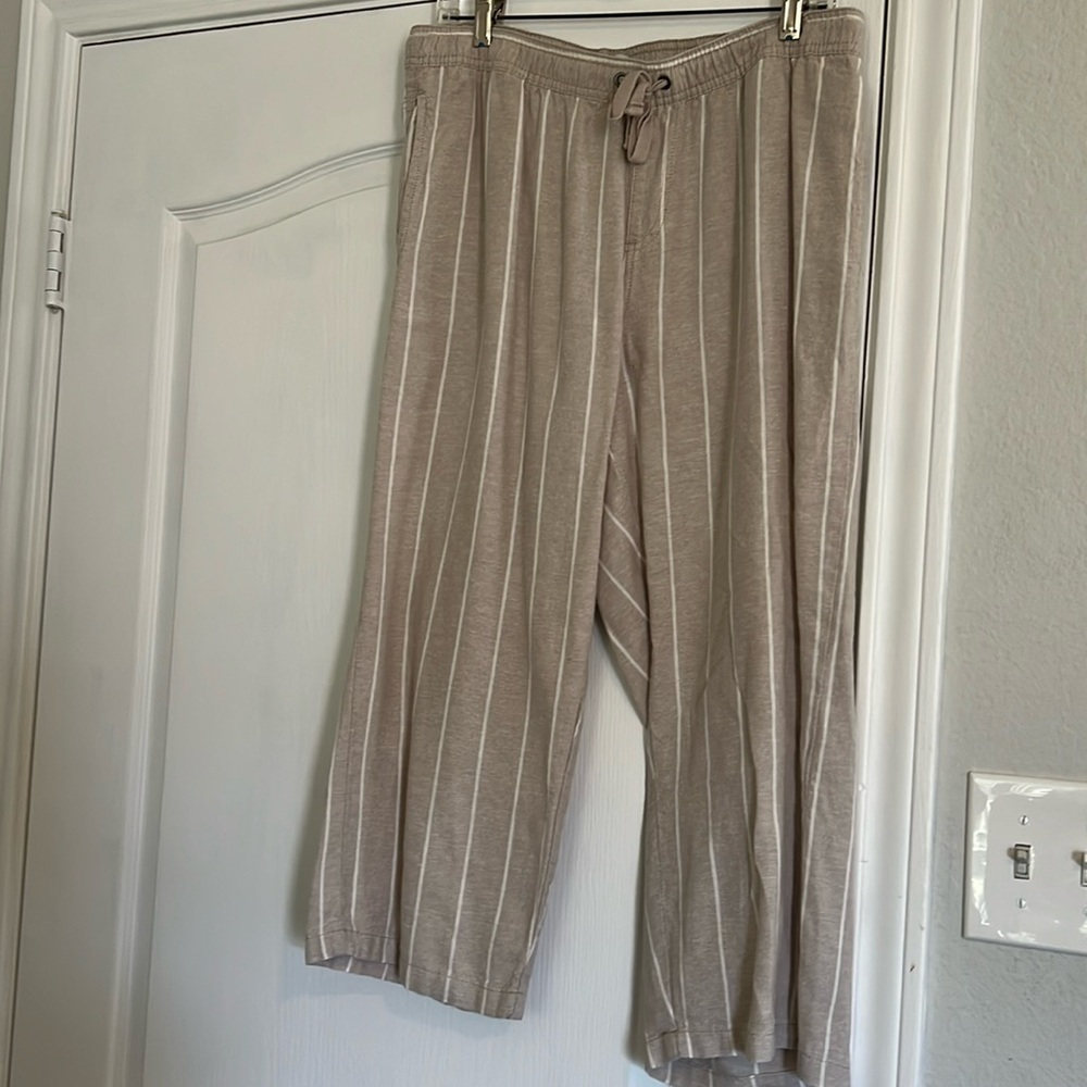 Elastic waist linen/rayon pants